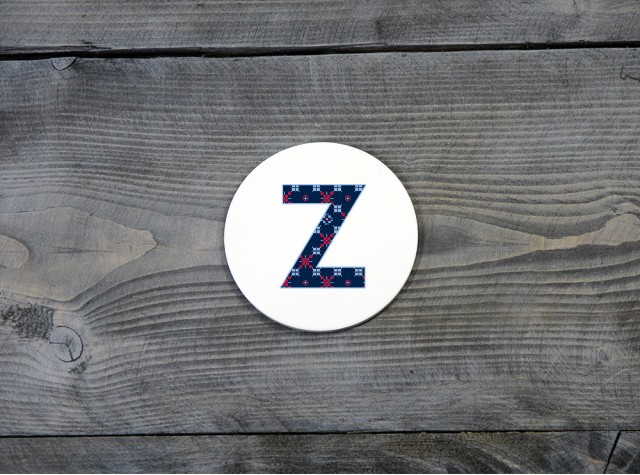 Welsh Tapestry Ceramic Coaster 'Z'